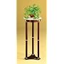 Plant Stand/Side Table in White Marble Top Design and Cherry Finish Wood Base