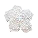 ID #6798 Sequin Flower Bloom Sheer Petals Sparkle-Thread Iron On Applique Patch