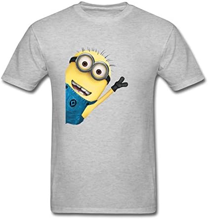 Tution T shirt Customized Minions Despicable Me 2 Men T shirt Grey Short Sleeve XXL