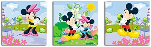 3P Disney Mickey Mouse Cartoon Picture Printed on Canvas Without Framed Children's Room Wall Art Home Decoration YJ-011
