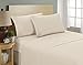 Clara Clark Premier 1800 Series 4pc Bed Sheet Set - Queen, Cream/Beige, Hypoallergenic, Deep Pocket
