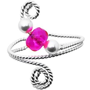 Handcrafted Sterling Silver Pink Princess Toe Ring