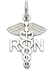 14k White Gold RN Charm
