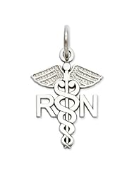 14k White Gold RN Charm