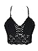 Persun Women Spaghetti Strap Crochet Cropped Cami Bralette Top