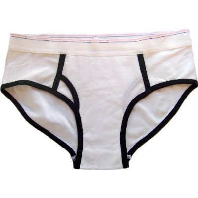 Bella Ladies Cotton/Spandex Logan Boy Brief Panties Underwear - White/Black