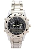 KONTAS - Montre Femme - Quartz - Acier inoxydable - 5Dials alliage Dual Display Sports Black WatchSport Watches