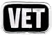Vet Patch White Embroidered Military Veteran Iron-on Emblem