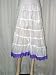 Friendship Gift - White Cotton Tiered Skirts with Adjustable Waist Purple Lace 32 Inch Length