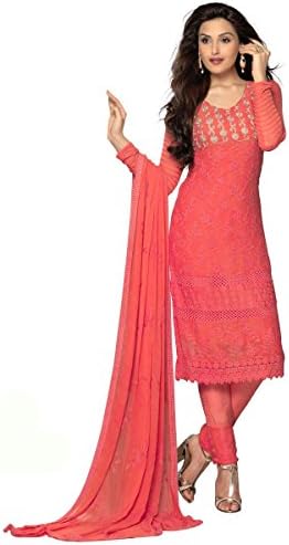 Fabboom New Fancy Online Shopping For Orange Chiffon Dress Material