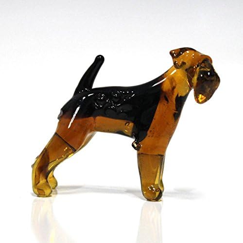 Middle Glass Figurine Dog - Airedale Russian Handmade
