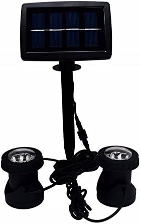 Alisable Sl212 Weatherproof Solar Energy Powered LED Spotlight, 2 Lamp Holder, Dusk to Dawn Dark Auto Sensing, Waterproof Available for Outdoor Garden Pool Pond Spot Lamp Light