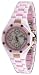 Oniss #ON8201-LRG Women's Rose Gold Trim Multi Function 3 Dial Display Pink Ceramic Watch