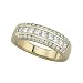 14K Yellow Gold 1 ct. Round and Princess Cut Diamond Wedding Band