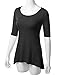Doublju Womens 3/4 Sleeve Scoop Neck Rayon Hi-Low Flare Tunic Top