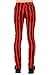 Mens Indie Vintage Retro 60s 70s Mod Black Red Striped Stretch Skinny Jeans
