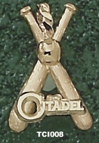 The Citadel Citadel Athletic Logo Bats Charm/Pendant -14K/10K, Stainless Steel or Gold Plated