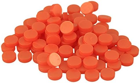 Yibuy 6.3x2.1mm Orange Plastic Dots for Mandolin Banjo Ukulele Guitar Fingerboard Set of 100