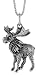 Sterling Silver 1 in. (26mm) Tall Moose Pendant