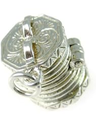 Welded Bliss Sterling 925 Silver Concertina Squeezebox Charm Or Pendant Opening To Show Musician. WBC1081