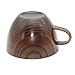 Geeklife Brown Natural Jujube Wood Big Coffee Mugs,Japanese Wood Soup Bowls,Handcraft Beer Mugs with Handle,Scald-proof,Safe and Eco-friendly,400 ml