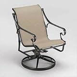 IMAGE OF Marché Sling Swivel Rocker Finish: Black, Sling: Honey Wheat Wicker