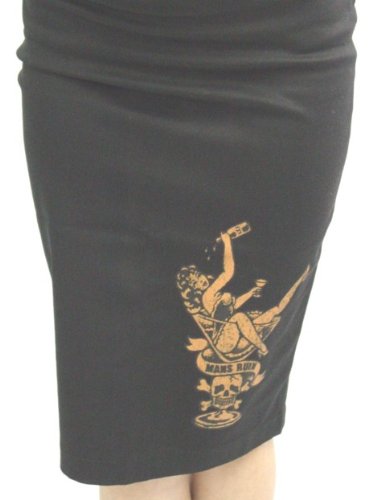 Lucky 13 Martini Time Skirt Mans Ruin Pin Up Girl Pencil Skirt Small - XXL