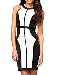 Cocktail Polyester Sleeveless Stretchy Colorblocking Prom Dress 