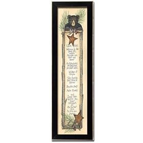 Cabin Rules Linda Spivey Black Bear Framed Art Print
