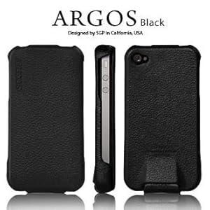 SGP iPhone 4 Leather Case Argos Black