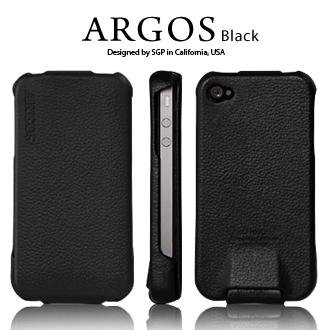 SGP iPhone 4 Leather Case Argos Black