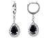 3.82 cts 925 Sterling Silver Genuine Black Sapphire Earrings LIFETIME WARRANTEE