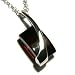 .925 Sterling Silver and Top Quality Certified Cherry Amber Modern Rectangular Pendant on Italian Sterling Silver Rolo Chain 18