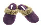 Charter Club Women's Casual Slip-on Velour Faux Fur Trim Clog House Shoes Slippers