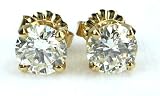 14 karats White Gold 2.03 Ct. J -VS1 Round Earring Studs