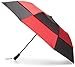 Totes Blue Line  Golf-Size Vented Canopy Compact Umbrella, Black/Red, One Size