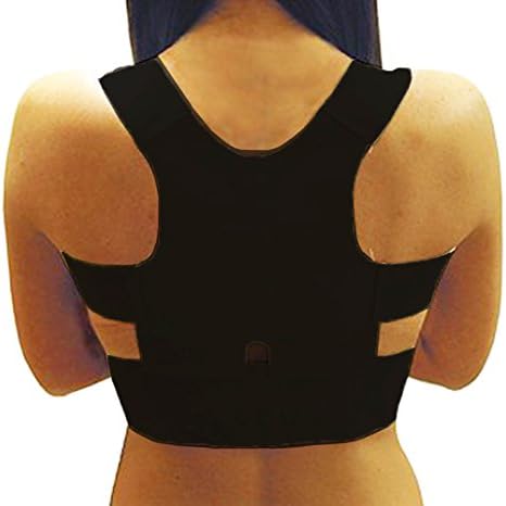 Womens White Back & Shoulder Support (Medium, Black)