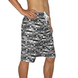 Mens Hurley Skate & Surf Boardshorts Board Shorts - Black & Grey (Size: 32)