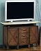 Kyoto Wide-screen Tv Stand Honey Marble Dark Brown