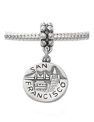 Sterling Silver San Francisco Golden Gate City Dangle Bead Charm