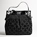 Coach Signature Madision Op Art Large Hippie Shoulder Bag Tote Black