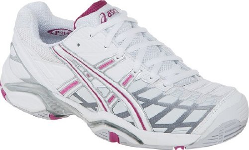 ASICS Women's GEL-Challenger Tennis Shoe,White/Silver/Boysenberry,8 M