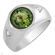 Ring With 2.60ctw Precious Stones - Genuine Super Clean Diamonds and Tourmaline in 14K White Gold. Total item weight 10.4g (Size 9.5)