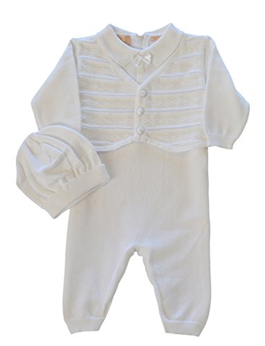 Baby Boys' Christening Outfit with attached Vest and Hat