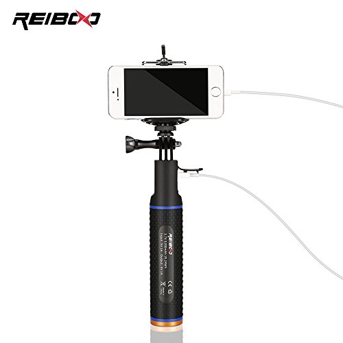 Reiboo® Smartphone and GoPro Camera Power Grip/Handler with Charging port for GoPro HERO 4 3+ 3 (Charge your GoPro or Smartphone while in use)