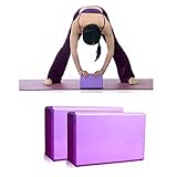 TinkSky 2pcs Yoga Pilates EVA Foam Block Bricks Home Exercise Tool Stretching Aid (Purple)