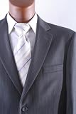 Mens Superior 150s Single Breasted Two Button Gray Pinstripe Dress Suit European Cut