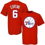 Majestic Philadelphia 76ers #6 Julius Irving Red T-shirt