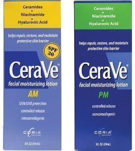 CeraVe Facial Moisturizing Lotion 3oz. AM/PM Bundle (Packaging may vary) by coria