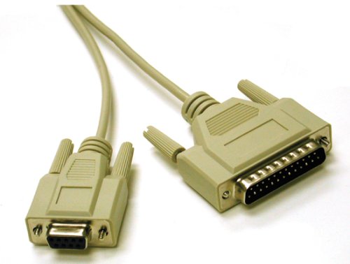 Cables To Go 03019 DB25 Male to DB9 Female Null Modem Cable, Beige (6 Feet/1.82 Meters)